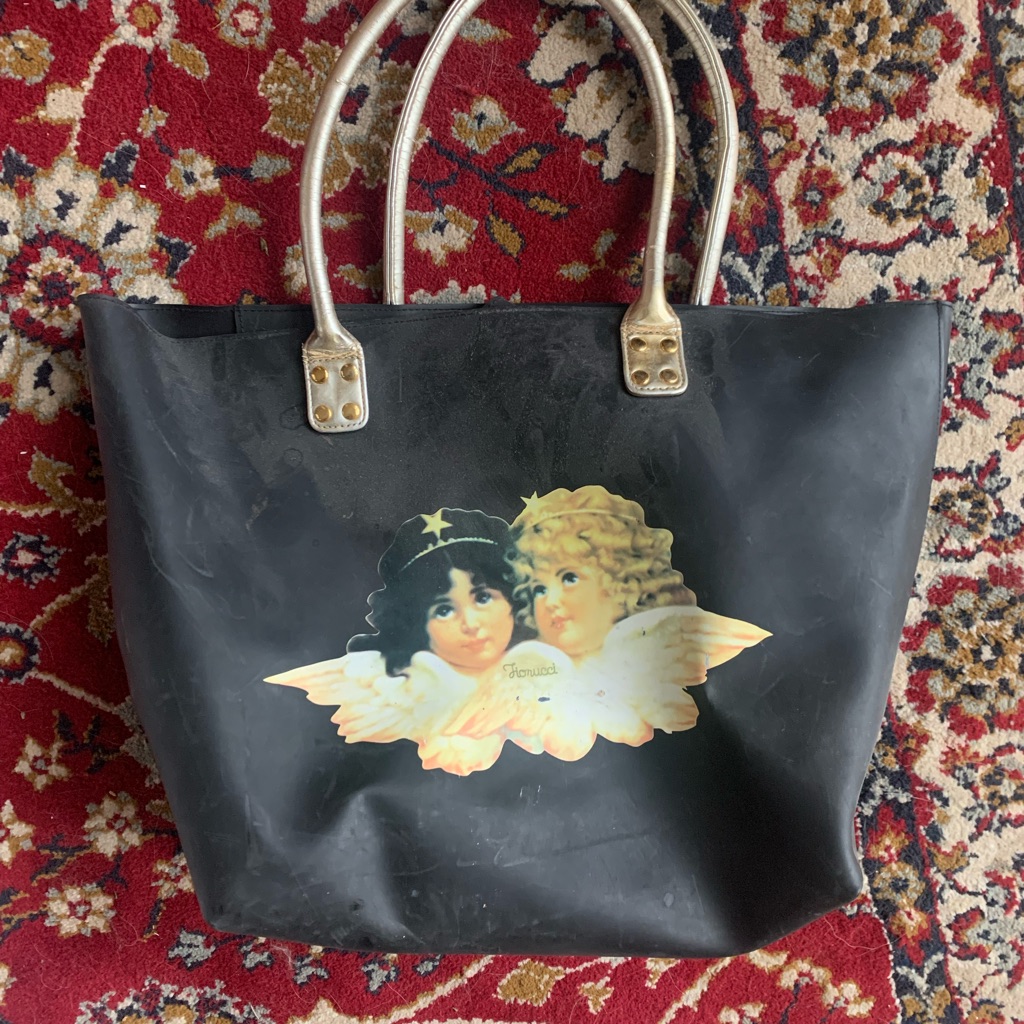 Rare Fiorucci Black Angel Print Tote Bag Collab From Target 2005